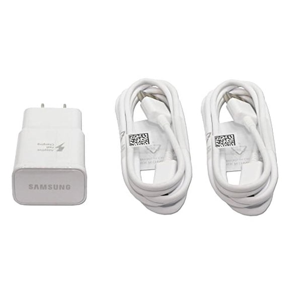 Samsung Galaxy Adaptive Fast Charging Wall Charger + 2 x Long Samsung Micro Usb Charging Cable