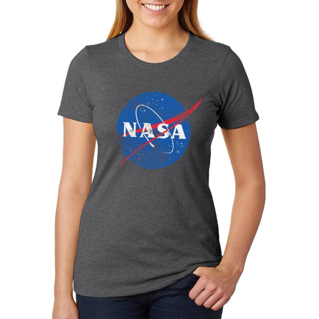 NASA Distressed Logo Womens Soft Heather T Shirt