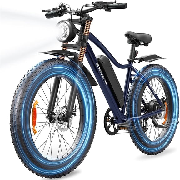 isinwheel M10 Plus Vélo Électrique pour Adultes 45 Km/h à Double Fourche Couronne Vélo de Montagne Batterie Amovible, Moteur de Pointe 900 W, Autonomie de 120 km, Dérailleur 7 Vitesses Vélos Électriques à Gros Pneus