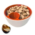 thumbnail image 1 of Pistachio Bowl Set with Storage Holder and Double Dish Snack Serving Bowl for Pistachios Edamame Cherries Popcorn Fruits with Separated Compartment and Practical Display, 1 of 6