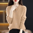 thumbnail image 2 of Yuyuzo Cardigans for Women Button down Classic Solid Long Sleeve Round Neck Knitted Cardigan Sweaters, 2 of 4