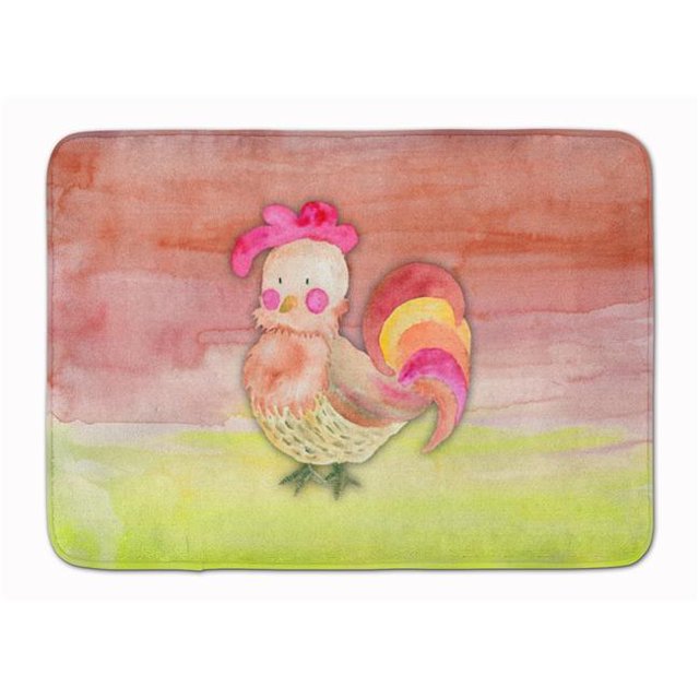Carolines Treasures BB7417RUG Rooster Watercolor Machine Washable Memory Foam Mat
