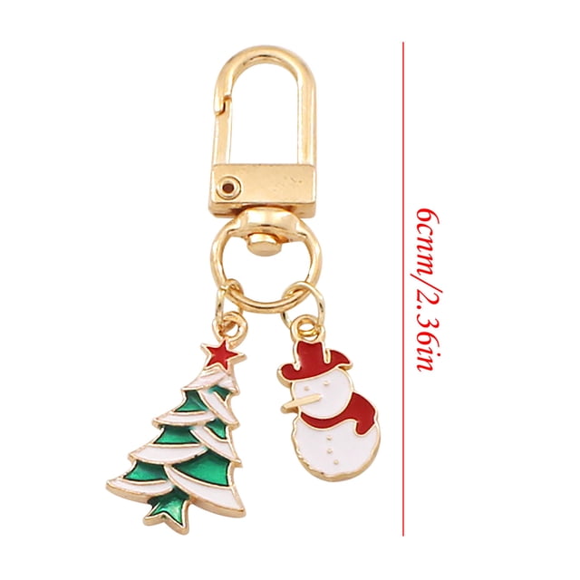 Small Christmas Tree Christmas Series Metal Keychain Pendant Christmas Tree Candy Snowman Pendant Small Gift Christmas Candy Gifts