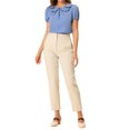 thumbnail image 2 of INSPIRE CHIC Blouse à Manches Bouffantes d'Été pour Femme à Col Peter Pan Bleu TP, 2 of 6
