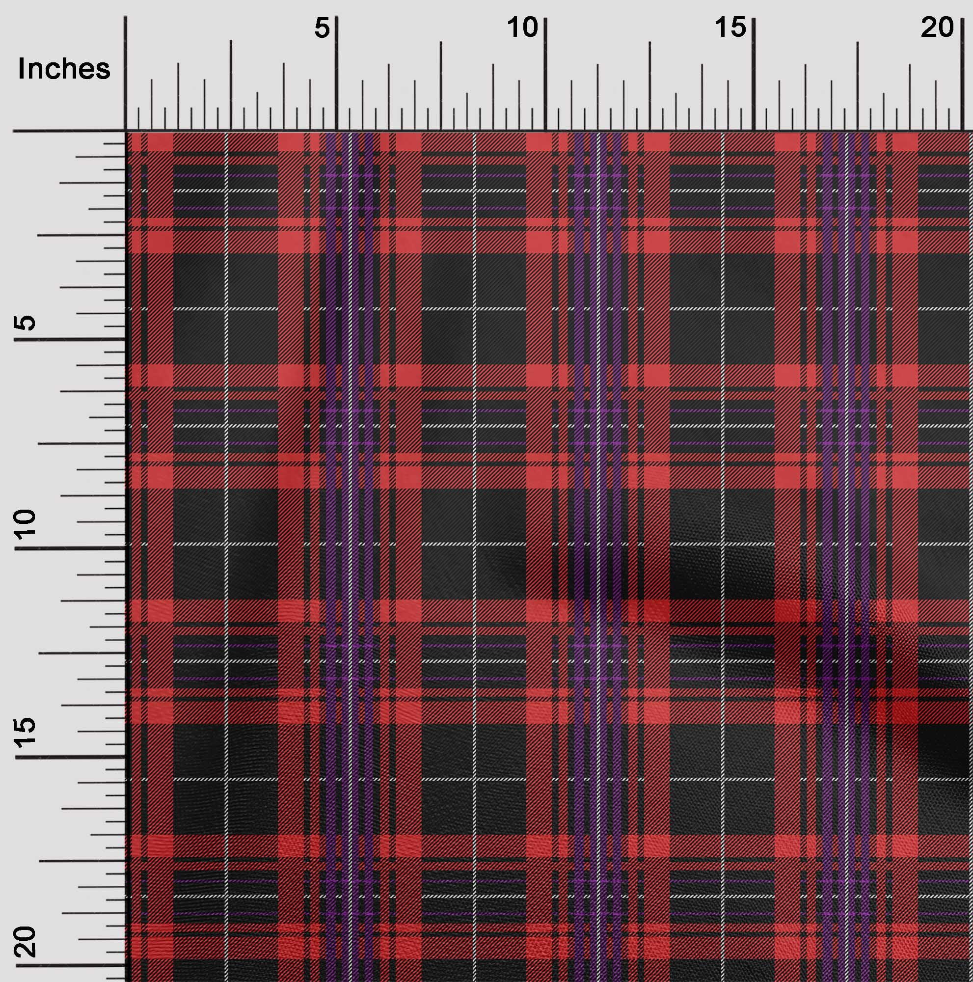 oneOone Cotton Poplin Fabric Tartan Check Print Fabric By Yard 42 Inch Wide