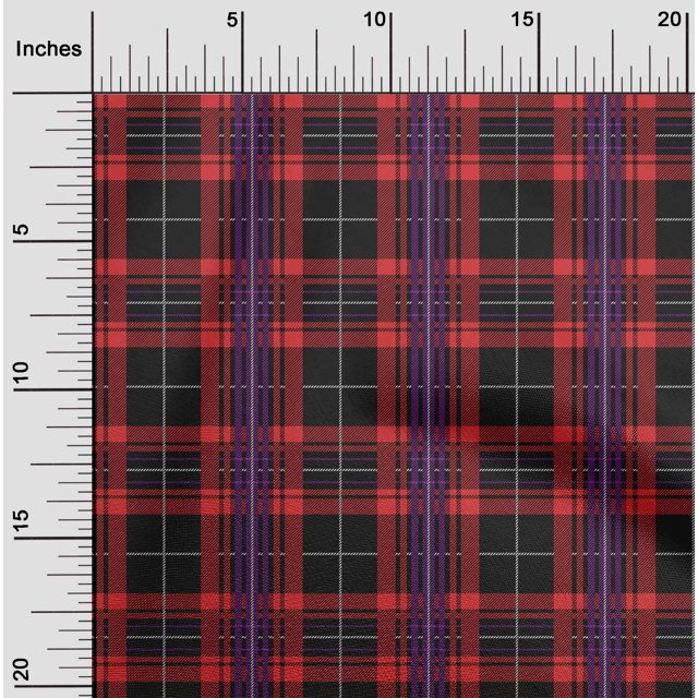 oneOone Cotton Flex Fabric Tartan Check Printed Craft Fabric BTY 40 Inch Wide