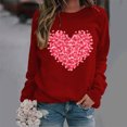 thumbnail image 1 of Styesk Chandails à Manches Longues pour Femmes, Imprimé de Cœur, Hauts de Sortie, T-Shirts Confortables et Doux à Col Rond, Chandail à Enfiler, Mode, Ample, Léger, Chandail en Molleton, Graphique de la Saint-Valentin, Hauts Décontractés, 1 of 3