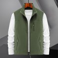 thumbnail image 2 of Birdeem Mens Thin Workwear Solid Color Stand Collar Sleeveless Jacket Tank Tops, 2 of 4