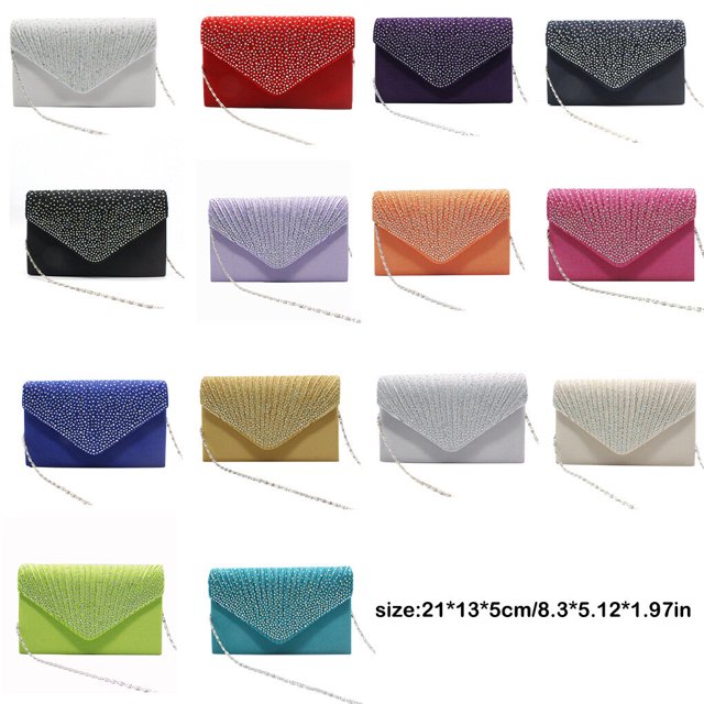 thinsony Sac Enveloppe pour Femmes Rectangulaire avec Strass Sac à Main de Mariage Cadeau d'Anniversaire Bleu Foncé