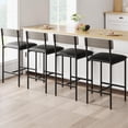 thumbnail image 1 of Ourlova Bar Stools Set of 4 - Kitchen Bar Stools with Footrest - PU Upholstered Counter Height Barstools - Bar Chairs with Back for Kitchen Island/Apartment/Counter Bar - Easy Assembly - Gray, 1 of 6