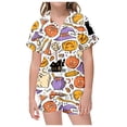 thumbnail image 5 of WEAIXIMIUNG Ensemble de Pyjama pour Enfants à Col Boutonné Imprimé, Haut à Manches Courtes et Short 6-7 Ans, 5 of 5