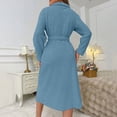 thumbnail image 5 of JGGSPWM Mode Femmes Décontracté Uni Manches Longues Dames Ample Épais Chaud Robes Faux Velours Tenue de Nuit Robe Chemises de Nuit Bleu G, 5 of 5