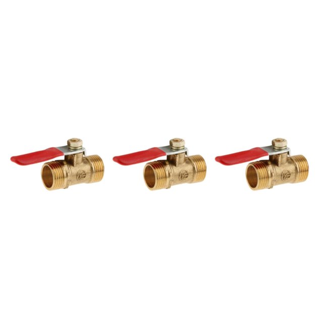 mmirethe Divers Type Robinet à Boisseau Sphérique Fileté en Laiton MM 16mm Rouge 3Set
