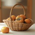 thumbnail image 3 of Wicker Basket with Handle, Wicker Shopping Basket, Gift Hamper Basket, Picnic Baskets, Kitchen Storage Basket- Small, 3 of 4