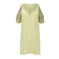 thumbnail image 4 of EGNMCR Robes de Fête pour Femmes Robe d'Été pour Femmes Nouvelle Couleur Décontractée à Manches Courtes en Dentelle à Col en V, 4 of 6