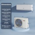 thumbnail image 3 of Costway Climatiseur à Onduleur SEER2115V Mini-Split 9100BTU avec Wi-Fi 20.5, Blanc, 3 of 10
