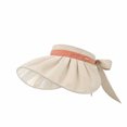 thumbnail image 1 of Beige Sun Hat For Ladies Summer Foldable Thin Large Brim Empty Hat For Outdoor Sun Protection Lightweight And Comfortable Design Free Size, 1 of 8