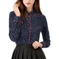 thumbnail image 2 of INSPIRE CHIC Chemise à Manches Longues Imprimée pour Femmes avec Passepoil Bleu P, 2 of 6