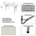 thumbnail image 4 of OEF Furnishings 4 Foot Heavy Duty Folding Table, 24" x 48", Light Grey, 4 of 4