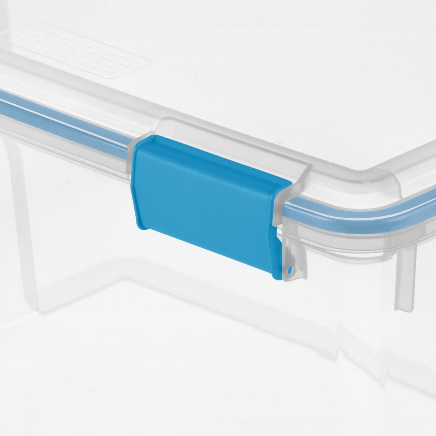 Sterilite Boîte à joint d’étanchéité  de 51 L, bac de rangement transparent résistant aux intempéries avec couvercle à loquet, bleu