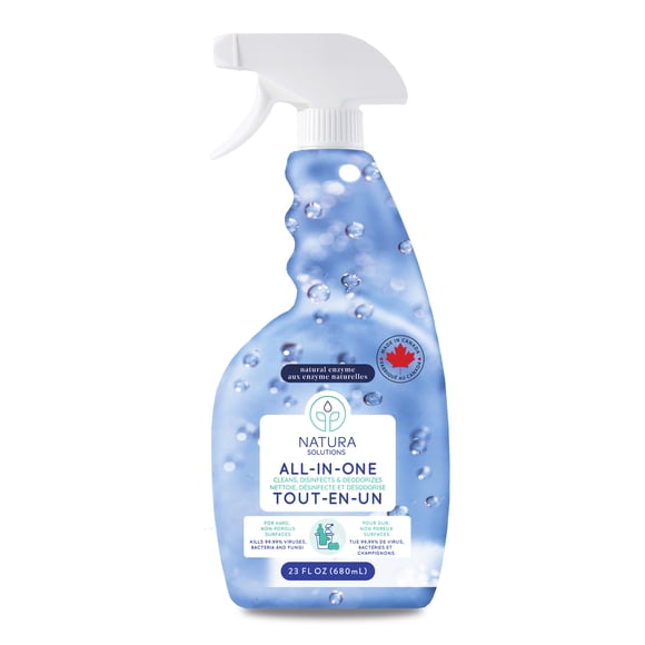 Natura Solutions, All-In-One Disinfectant Spray, Cleans, Disinfects & Deodorizes, Eucalyptus Essential Oil, 680 ml