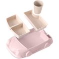 thumbnail image 3 of Assiette pour Enfants, Vaisselle pour Enfant Portable Antidérapant, Set Repas Bébé Ventouse Voiture De Dessin Animé pour La Plupart des Tables Et des Chaises Hautes (Rose), 3 of 5