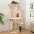 thumbnail image 2 of PawHut 52 Inch Cat Tree with Scratching Posts, Cat Bed, Condo, Beige, 2 of 10