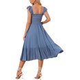 thumbnail image 3 of INSPIRE CHIC Robe d'Été pour Femme à Encolure Carrée, à Volants, à Étages, Boho, Midi, Gris Bleu, P, 3 of 6
