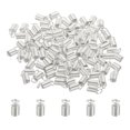 thumbnail image 1 of Unique Bargains Cord End Caps, 100Pcs 4.5x9.5mm Metal Spring Coil End Tips Crimp Terminators Caps Silver White, 1 of 5