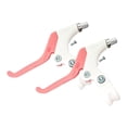 thumbnail image 1 of Siruishop 2 Pieces Bike Brake Lever Three Finger Compatibility Replacement Accessories White and Pink, 1 of 8