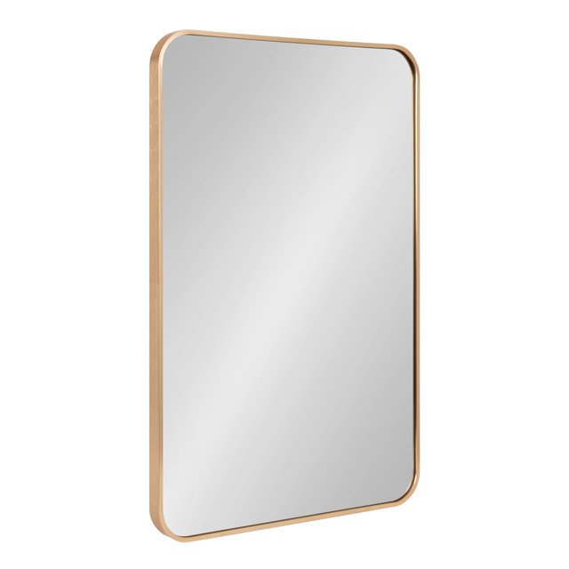 Kate and Laurel Zayda Radius Rectangle Framed Wall Mirror, Gold 20x30