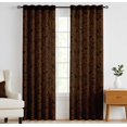 thumbnail image 2 of Vargottam 84 Inch Rod Pocket/Back Tab Cotton Curtains for Windows and Doors- Light Filtering Cotton- Light Filtering Drapes For Doors- Set of 2 Panels, 52"x84"- Hand Drawn Floral Design (Brown), 2 of 8