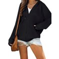 thumbnail image 3 of Veste à Capuche Décontractée à Manches Longues pour Femmes Zip Outwear Couleur Unie avec Poches Sweat Automne, 3 of 9