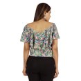thumbnail image 4 of Moomaya Hauts Imprimés pour Femmes Blouse à Manches Courtes Évasée, 4 of 7
