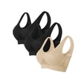 thumbnail image 1 of Virmaxy 3PC Womens Wireless Bra Gathering Breathable Underwear Everyday Bra 3PC Solid Color Gathered Together Large Size Daily Bra Underwear No Rims Khaki-1 XXL, 1 of 2
