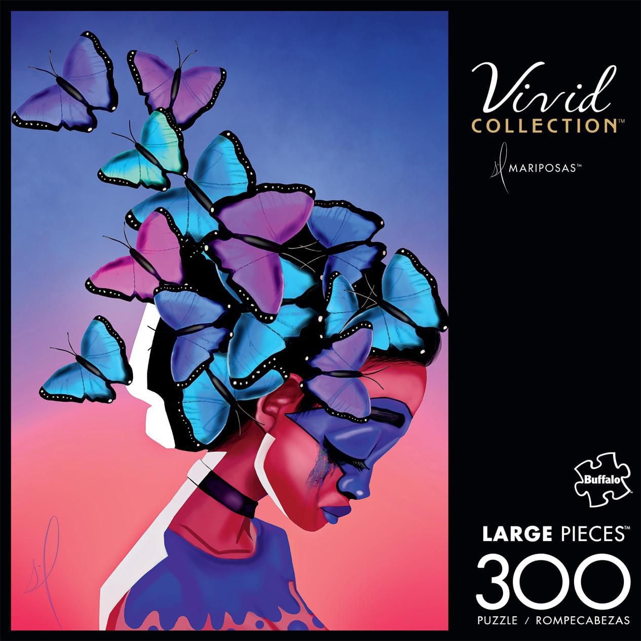 Buffalo Games – Vivid series - Mariposas - 300 Piece Jigsaw Puzzle