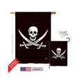 thumbnail image 1 of Breeze Decor 07031 Pirate Calico Jack Rackham 2-Sided Vertical Impression House Flag - 28 x 40 in., 1 of 1