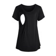 thumbnail image 1 of SMihono Hauts pour Femmes Été Chic Décontracté Mode Uni Manches Courtes Allaitement Femme Enceinte Blouse de Maternité T-Shirt Oversize pour Femmes, 1 of 4