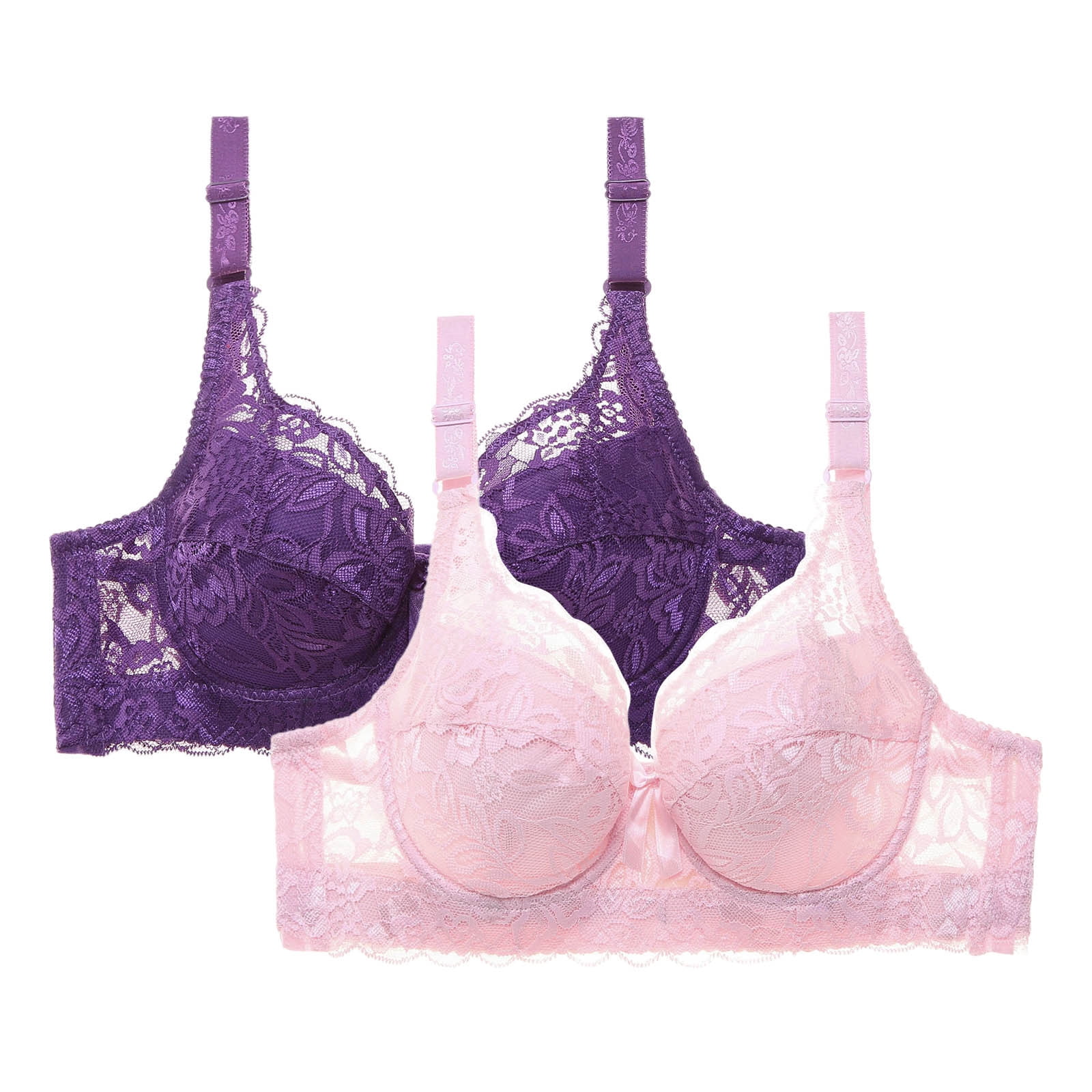 JGGSPWM 2-Pack Womens Push up Bras Underwire Lift up Plus Size