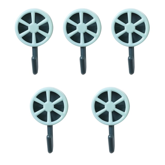 facefd 1/2/3/5 Dido 5pcs Storage Hooks Lemon Shape Wall Hangers Waterproof Sticky for Kitchen Bathroom Blue 1 Pc