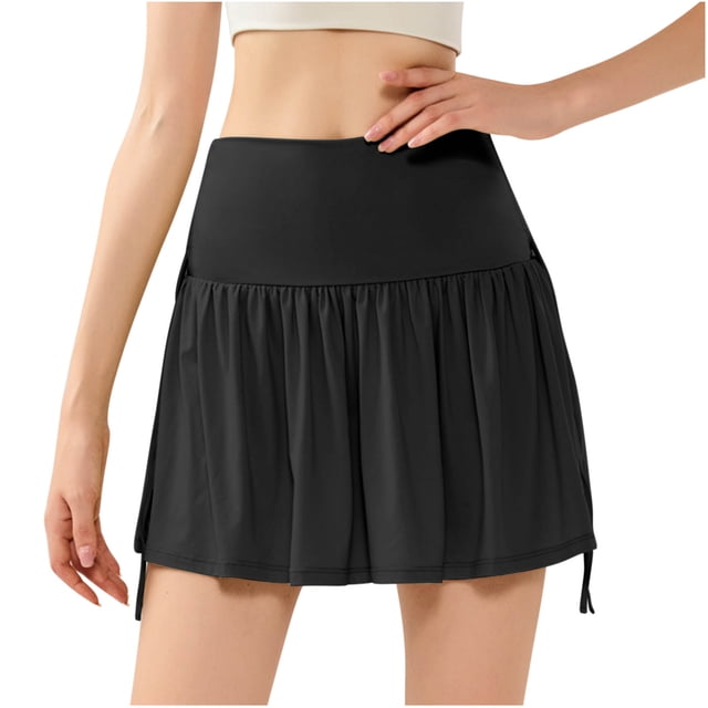 Besolor Jupe de Tennis pour Femme Plissée Taille Haute Jupe-Short de Golf d'Été Fluide Entraînement Sport Mini Jupe-Short avec Short