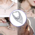 thumbnail image 4 of Collier pour Femmes Fête Filles Mode Collier Ajustable Ras-de-Cou Réglable Faux Dames Cérémonie Ras-de-Cou Décoration de Cou Bijoux Cadeau d'Anniversaire Argent, 4 of 7