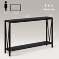 thumbnail image 2 of BeesClover Table d'Appoint Table d'Entrée Console à 2 Niveaux avec Rangement Table Étroite pour Sofa avec Design en V Console Industrielle de 43 Pouces pour Couloir Entrée Salon Vestibule Corridor Bureau, 2 of 8