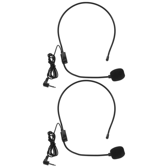 KAKOWELY 2pcs Vocal Wired Headset Microphone Condenser Mic for Voice Amplifier Speaker Mic Professional Best Singing Teaching Lectures (Black),6.22"X0.31"X0.31"