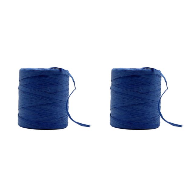 Decodeary Sturdy And Durable Raffia Rope Yarn For DIY Crafts Beautiful Colors Fiber Natural Paper Ribbon sapphire blue 2Set