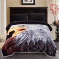 thumbnail image 2 of Thick Warm Winter Fleece Blanket For King Bed 2 Ply Reversible Soft Raschel Blanket,85"x93",10lb, 2 of 8