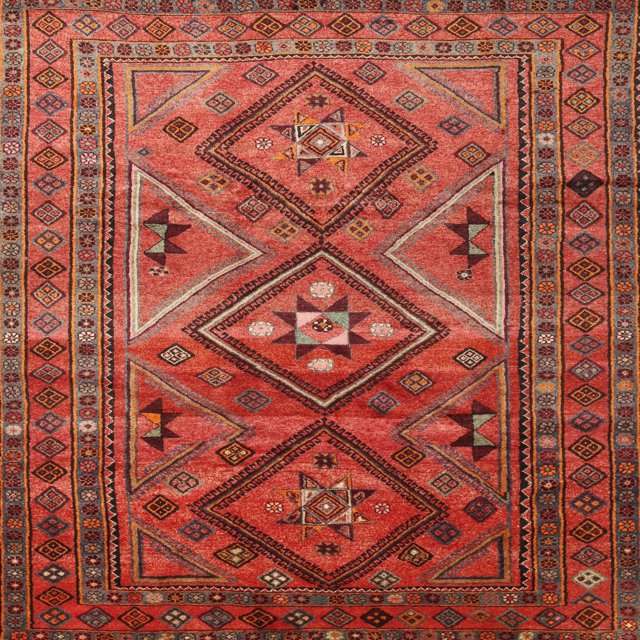Ahgly Company Indoor Square Traditional Orange Southwestern Area Rugs, 8' Square