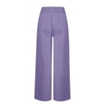 thumbnail image 4 of Timegard Womens Wide Leg Pants Summer Elastic High Waisted Button Lightweight Casual Pants with Pockets, 4 of 4