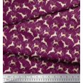 thumbnail image 2 of Soimoi polyester Crepe Fabric Leaves & Reindeer Animal Fabric Prints By Yard 52 Inch Wide, 2 of 3
