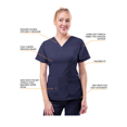 thumbnail image 4 of Adar Pro Breakthrough Plus Ensemble de Sarrau pour Femmes - Haut à Col en V Amélioré et Pantalon à Multiples Poches - Petite / Grande, 4 of 8